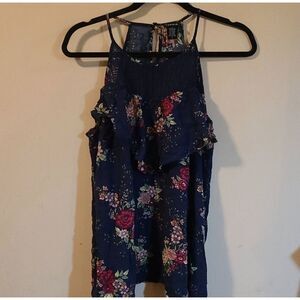 Torrid Navy Floral Sleeveless Top Size 0X
